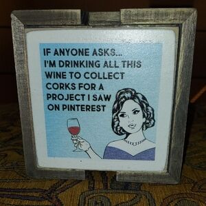 Humorous Wine Coaster with Vintage Illustration